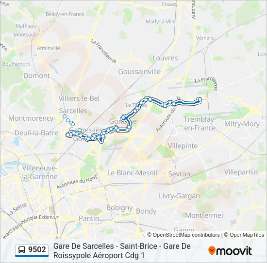 9502 Bus Line Map