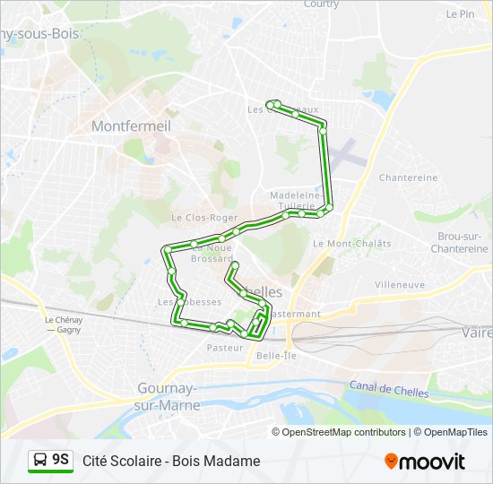 9S bus Line Map