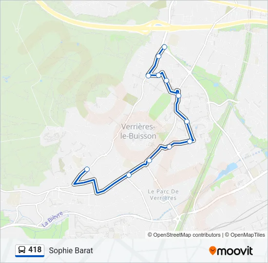 418 Bus Line Map