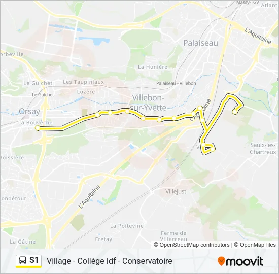 S1 Bus Line Map