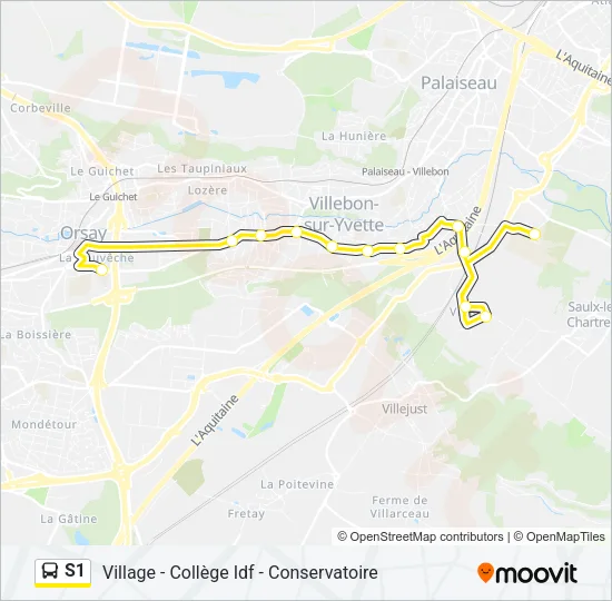 S1 Bus Line Map
