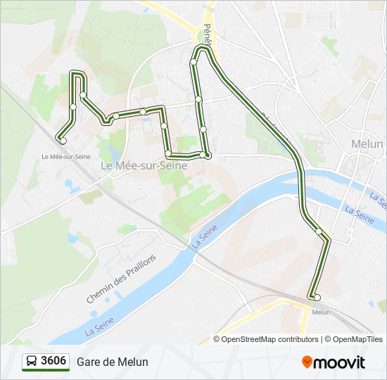 Plan de la ligne 3606 de bus