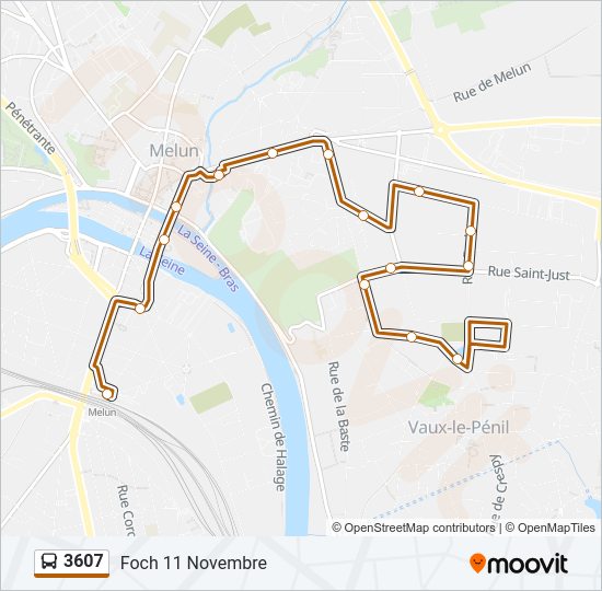 3607 bus Line Map