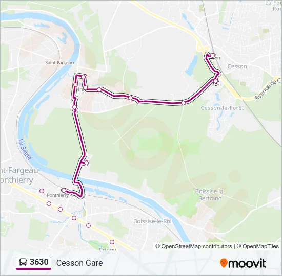 3630 Bus Line Map