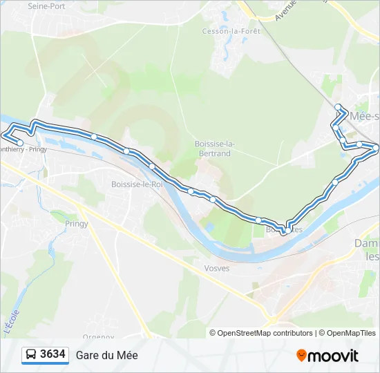 3634 Bus Line Map
