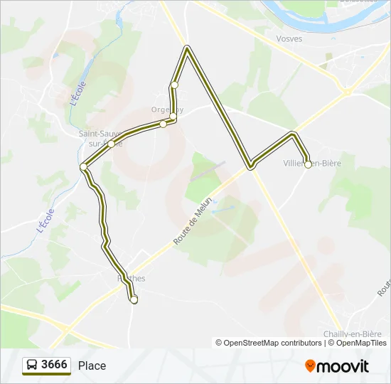3666 Bus Line Map
