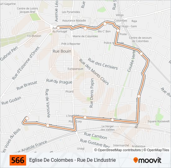 566 Bus Line Map