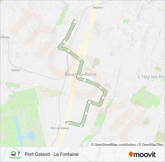 7 Bus Line Map
