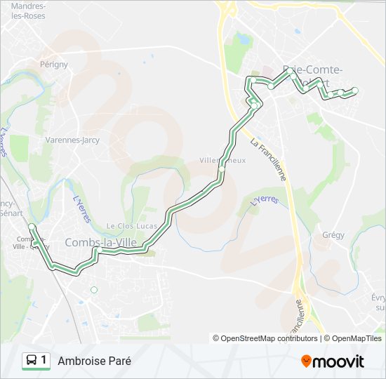 1 Bus Line Map