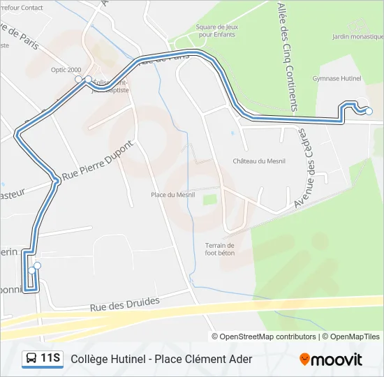 11S Bus Line Map