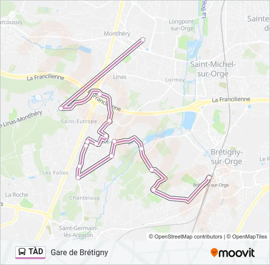 Plan de la ligne TÀD de bus