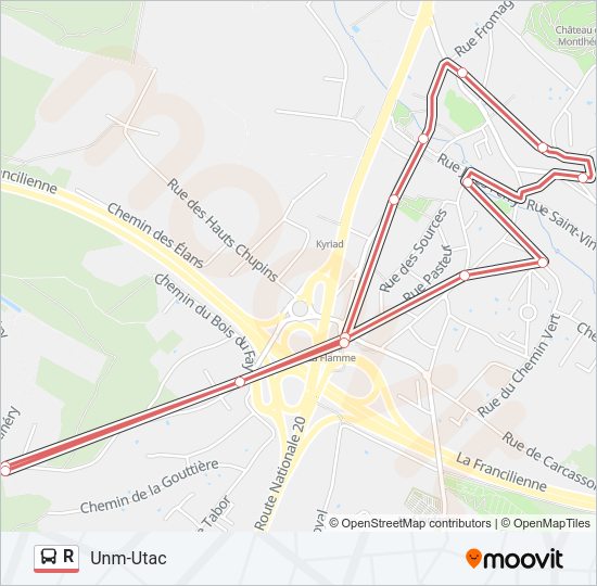 R Bus Line Map