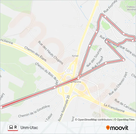 R Bus Line Map