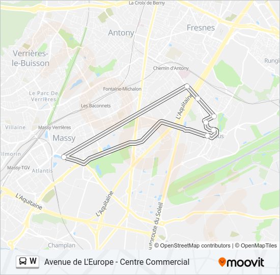 W Bus Line Map