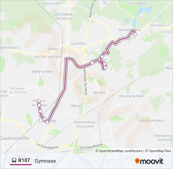 R107 Bus Line Map