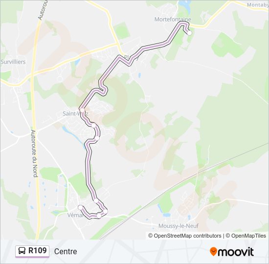R109 Bus Line Map