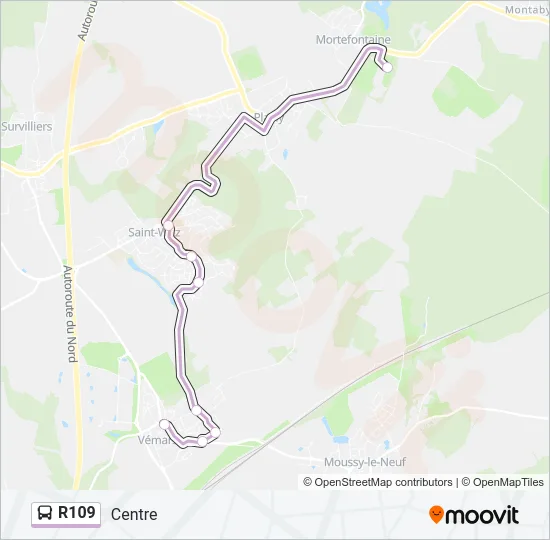 R109 Bus Line Map