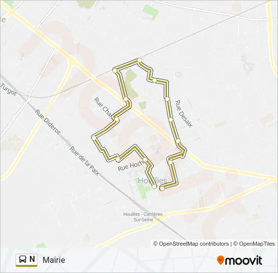 N Bus Line Map