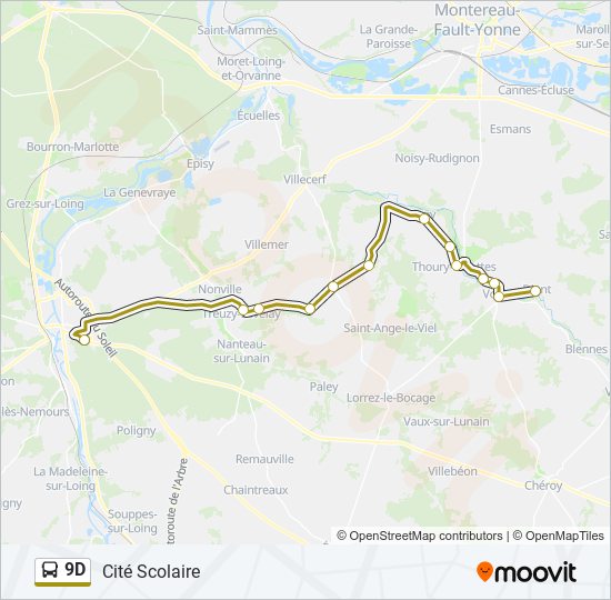 9D bus Line Map