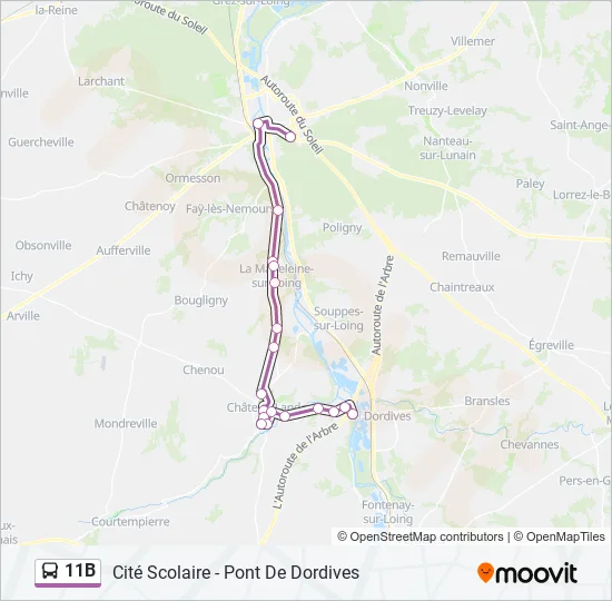 11B Bus Line Map
