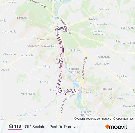 11B Bus Line Map