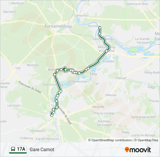 17A Bus Line Map