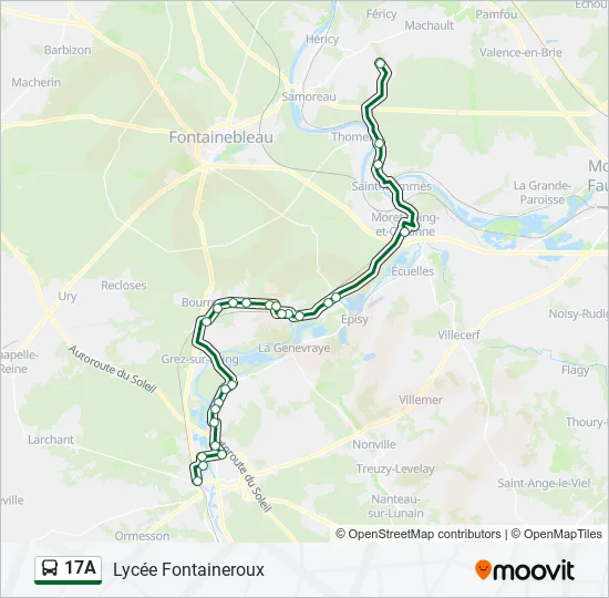 17A Bus Line Map