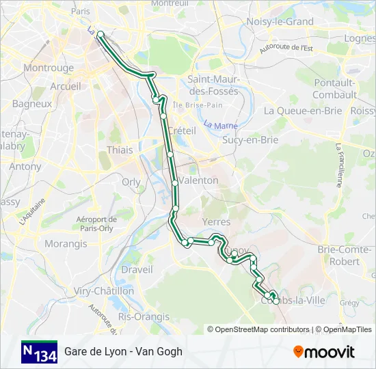 N134  Line Map