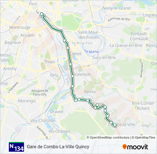 N134  Line Map