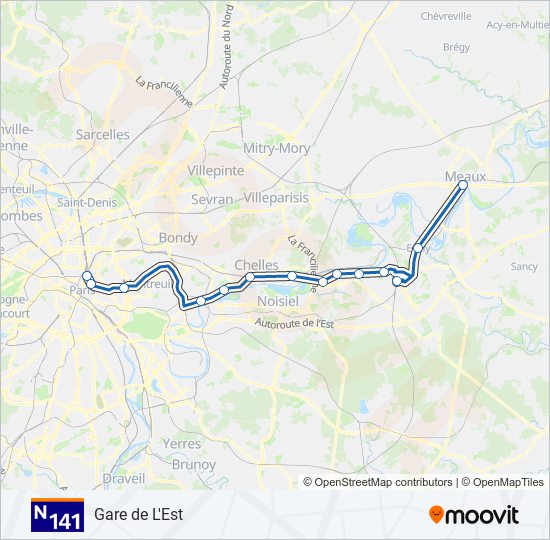 N141 bus Line Map