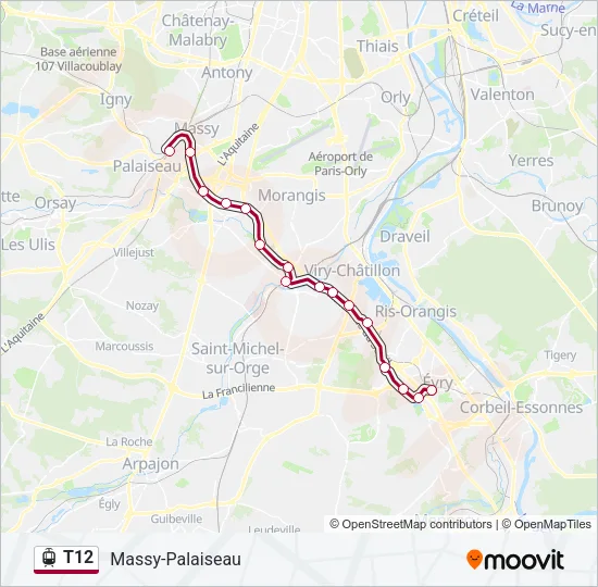 T12 Light Rail Line Map