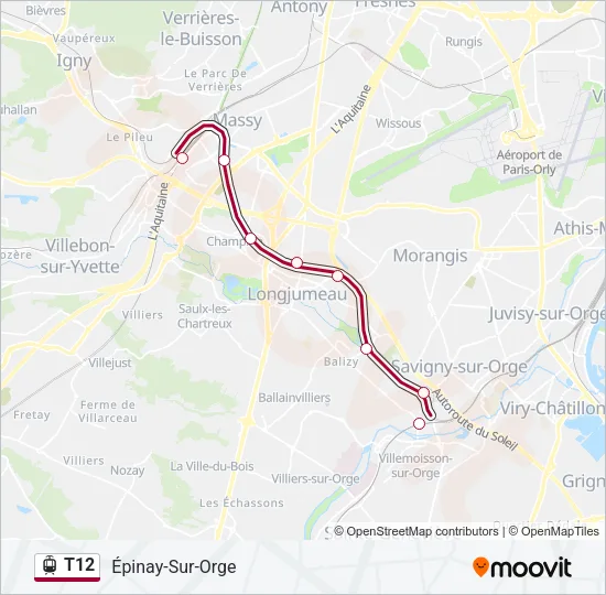 T12 Light Rail Line Map