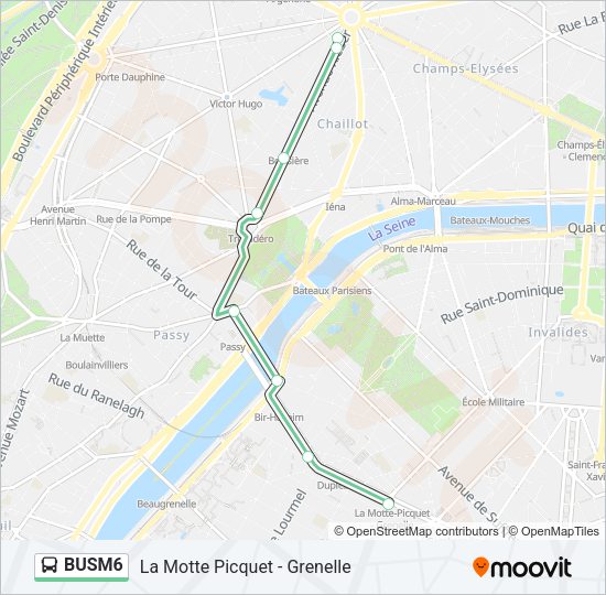 BUSM6 Bus Line Map