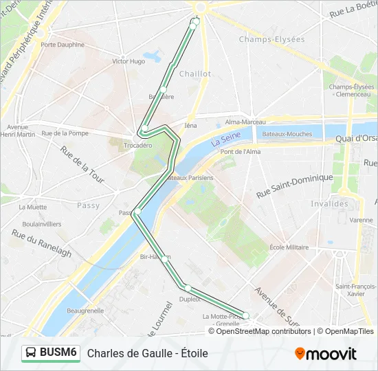 BUSM6 Bus Line Map