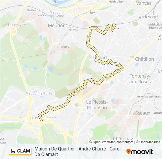 CLAM Bus Line Map