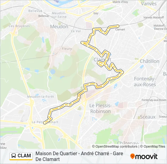 CLAM Bus Line Map