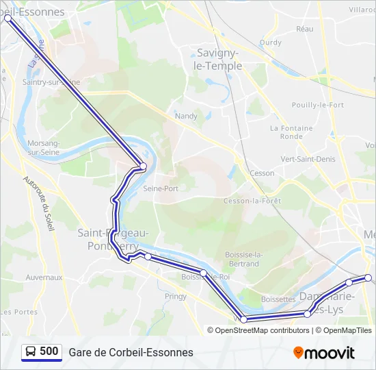 500 Bus Line Map