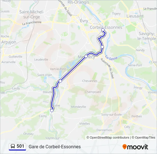 501 Bus Line Map