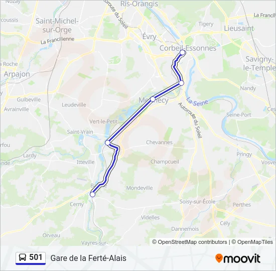 501 Bus Line Map