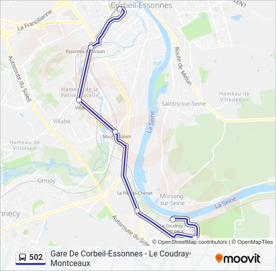 502 Bus Line Map