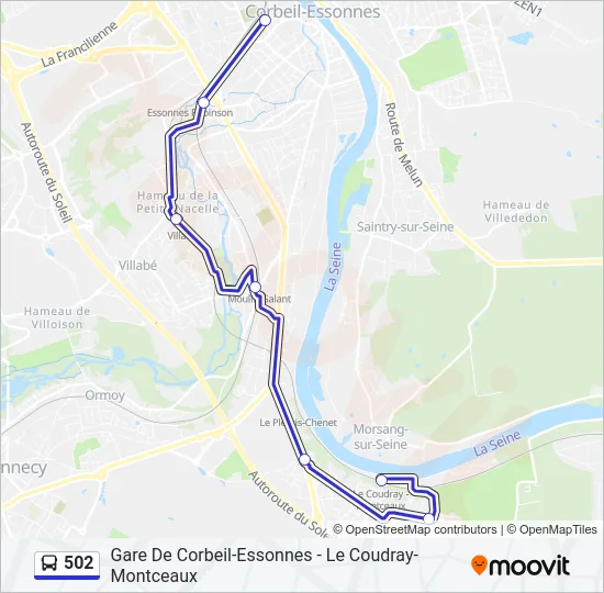 502 Bus Line Map