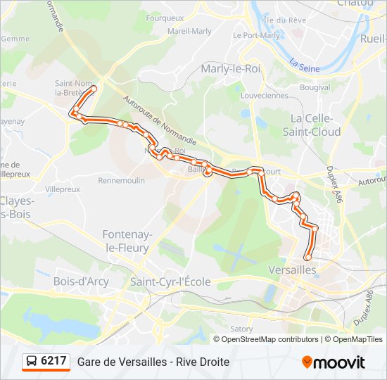 6217 bus Line Map