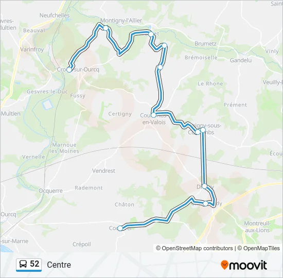 52 Bus Line Map