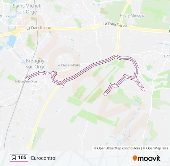 105 Bus Line Map