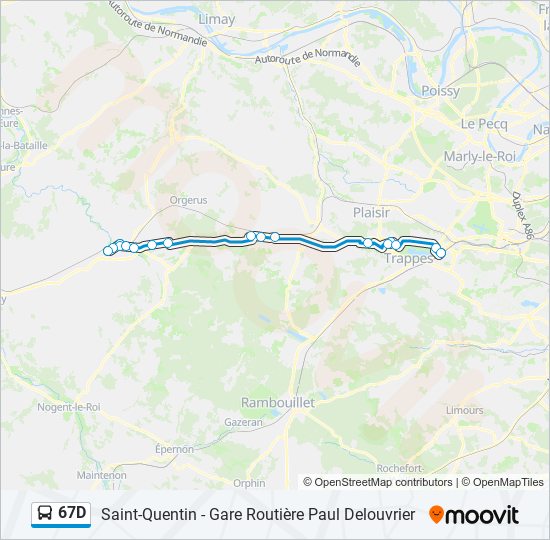 67D bus Line Map