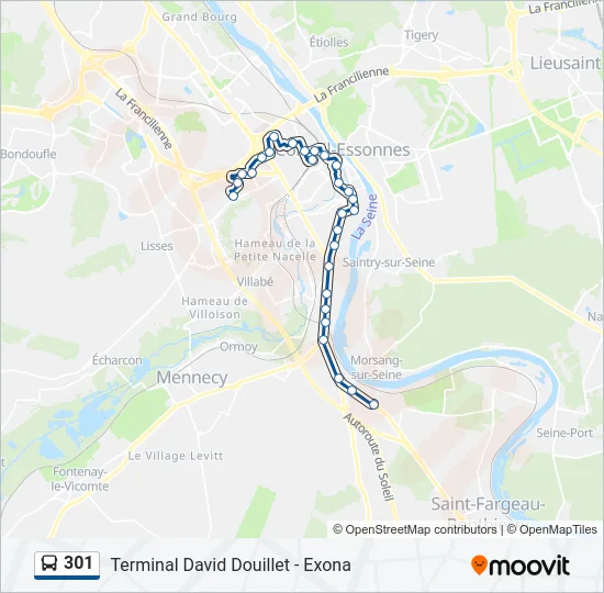 301 Bus Line Map