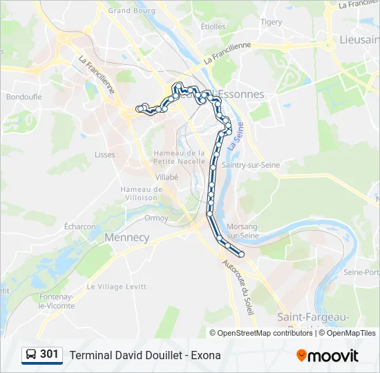 301 Bus Line Map