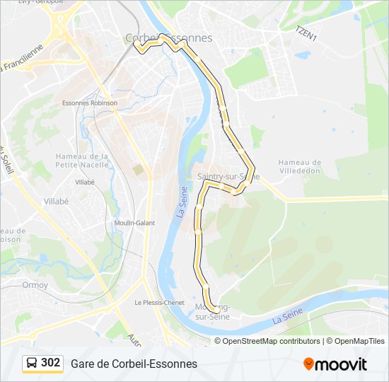 Mapa de 302 de autobús