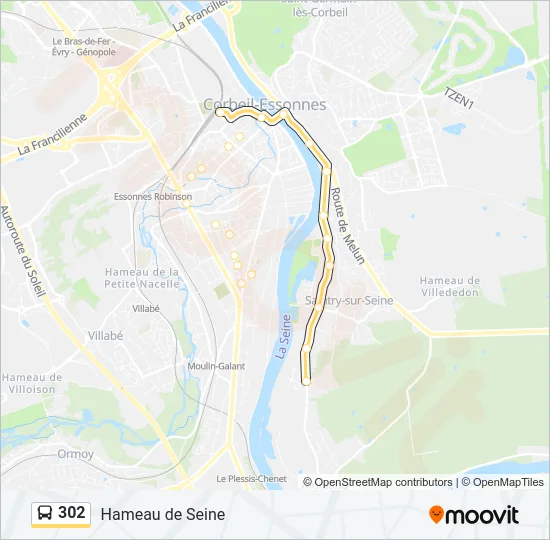 302 Bus Line Map