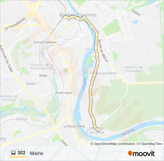 302 Bus Line Map